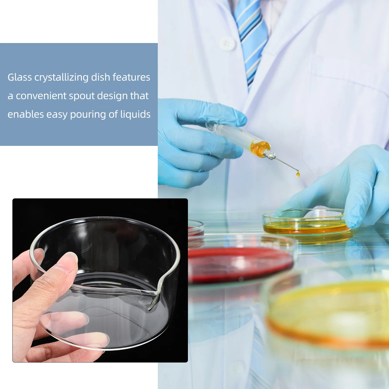 Glass Crystallizing Dish Heat Resistant Flat Bottom Laboratory Equipment Evaporation Dish for Scientific Experiments
Glass Crystallizing Dish Heat Resistant Flat Bottom Laboratory Equipment Evaporation Dish for Scientific Experiments