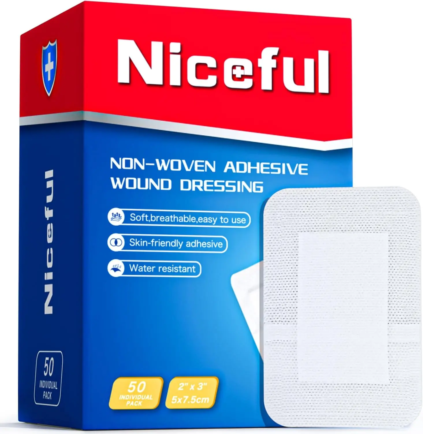 50Pcs Adhesive Gauze Island Dressing 2"x3", Water-Resistant Wound Dressing, Sterile & Absorbent Medical Grade First Aid Pads
50Pcs Adhesive Gauze Island Dressing 2"x3", Water-Resistant Wound Dressing, Sterile & Absorbent Medical Grade First Aid Pads