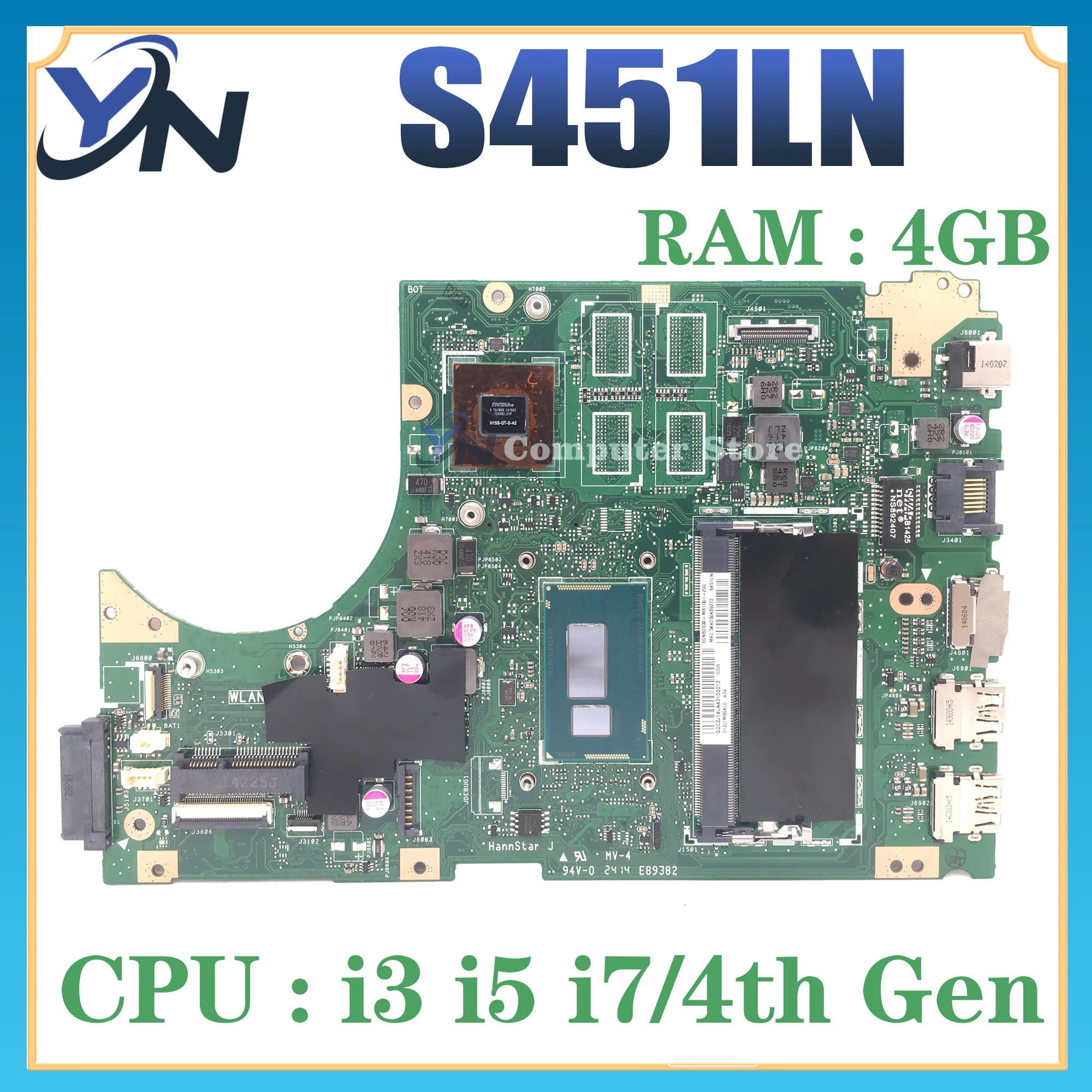 V451L Mainboard For ASUS S451L S451LN S451LB S451LA S451 R451L K451L Laptop Motherboard With i3 i5 i7 UMA/PM 4GB/RAM
V451L Mainboard For ASUS S451L S451LN S451LB S451LA S451 R451L K451L Laptop Motherboard With i3 i5 i7 UMA/PM 4GB/RAM