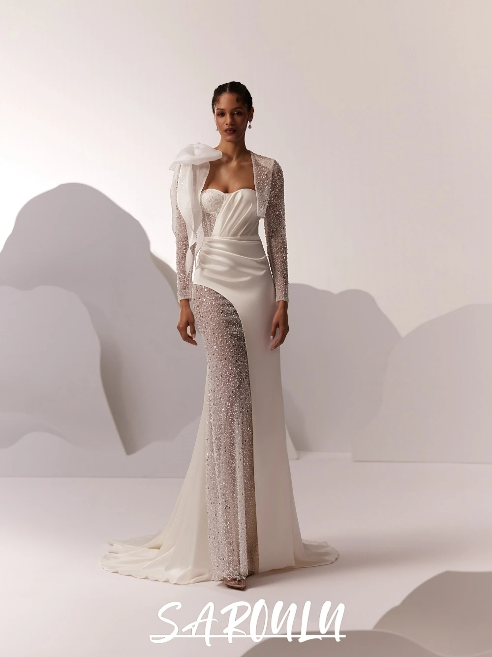 Chic Shiny Mermaid Two Pieces Wedding Dress Fashion Zipper Back Flowy Satin Bridal Gown Customized Classic Delicate Bride Wear
Chic Shiny Mermaid Two Pieces Wedding Dress Fashion Zipper Back Flowy Satin Bridal Gown Customized Classic Delicate Bride Wear