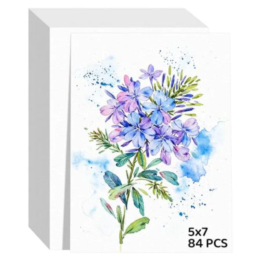84 Sheets Watercolor Paper 5x7, 110lb/230gsm Cold Press Watercolor Paper Bulk, Cotton Water Color Paper, White Drawing Paper fo
84 Sheets Watercolor Paper 5x7, 110lb/230gsm Cold Press Watercolor Paper Bulk, Cotton Water Color Paper, White Drawing Paper fo