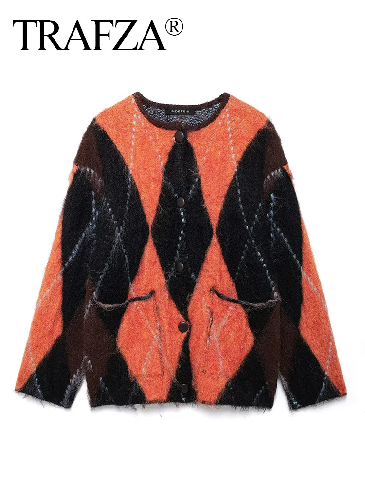TRAFZA Woman Autumn Fashion Jacquard Patchwork Knitted Pocket Long Sleeves Women O-Neck Single-breasted Cardigan Sweater Mujer
TRAFZA Woman Autumn Fashion Jacquard Patchwork Knitted Pocket Long Sleeves Women O-Neck Single-breasted Cardigan Sweater Mujer