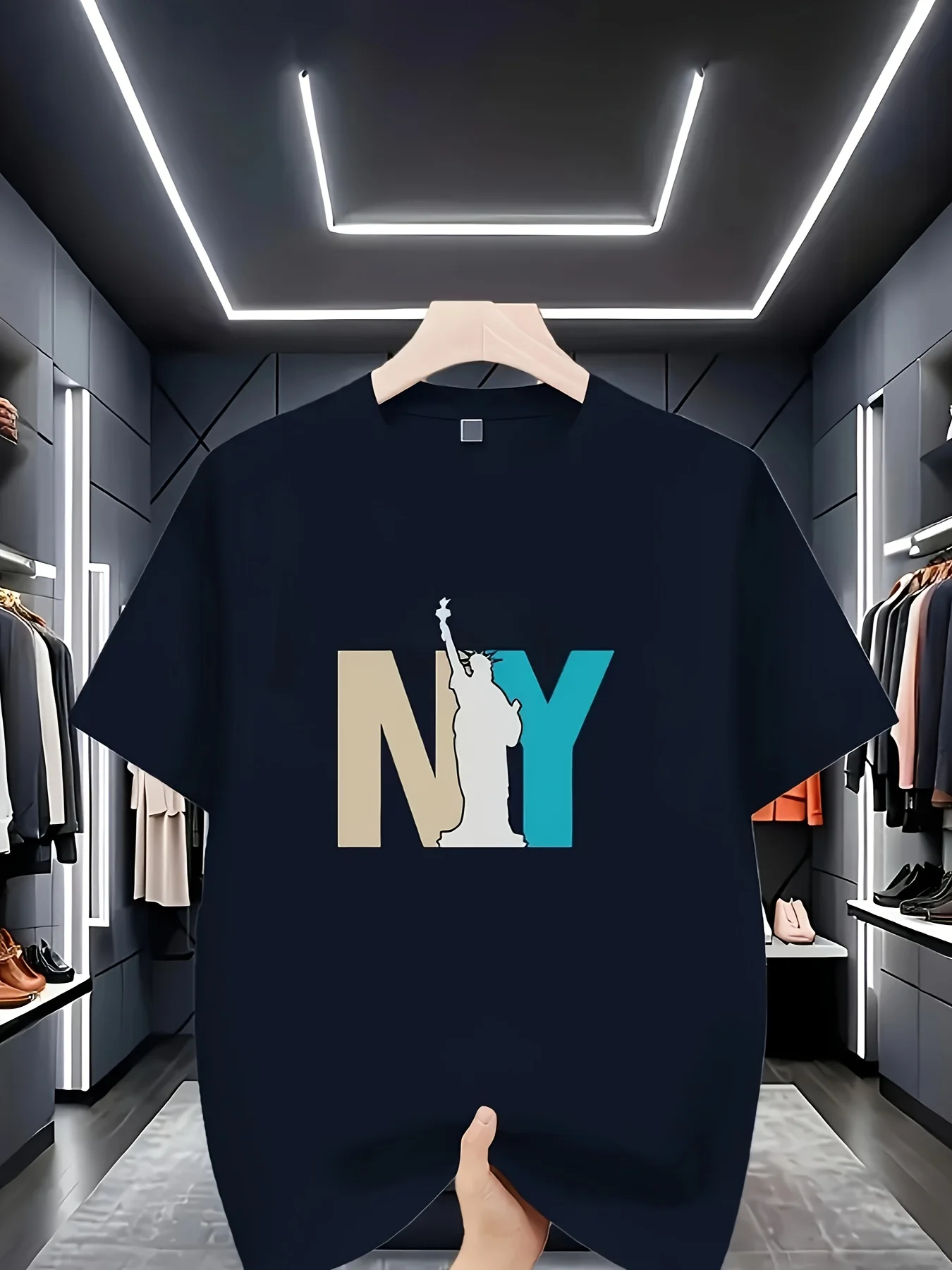 Футболка с принтом - оранжево-синяя, с геометрическим дизайном Free Muse и надписью New York Street, удобная посадка, короткий рукав.
Футболка с принтом - оранжево-синяя, с геометрическим дизайном Free Muse и надписью New York Street, удобная посадка, короткий рукав.