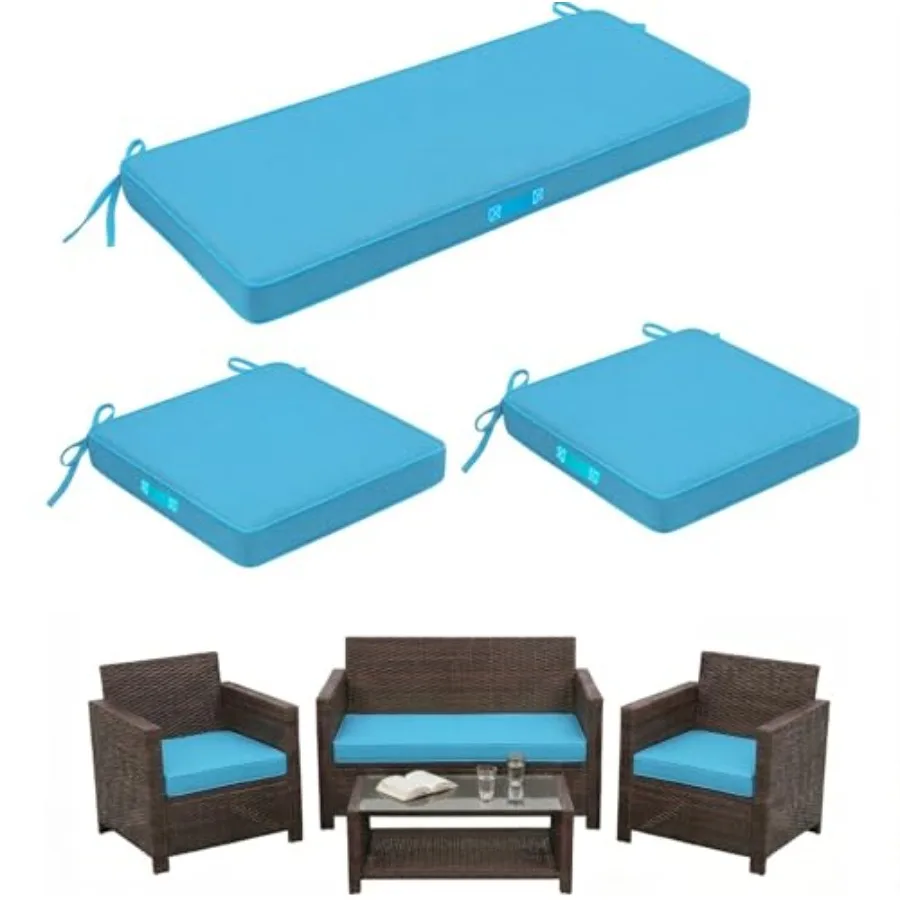 Outdoor patio furniture cushions: foam wicker replacement set for 4-piece rattan chair/sofa, waterproof loveseat pads in beige,
Outdoor patio furniture cushions: foam wicker replacement set for 4-piece rattan chair/sofa, waterproof loveseat pads in beige,