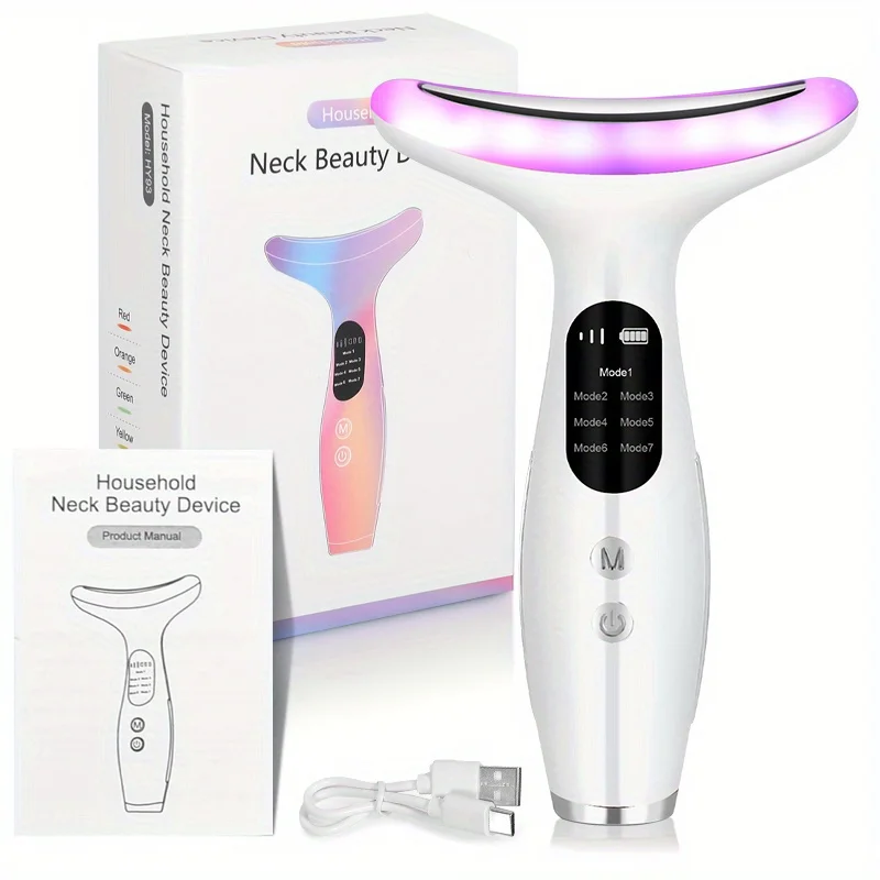 New face and neck massager, 7 modes, home neck and face massager, vibration and heating massager, home beauty device, USB rechar
New face and neck massager, 7 modes, home neck and face massager, vibration and heating massager, home beauty device, USB rechar