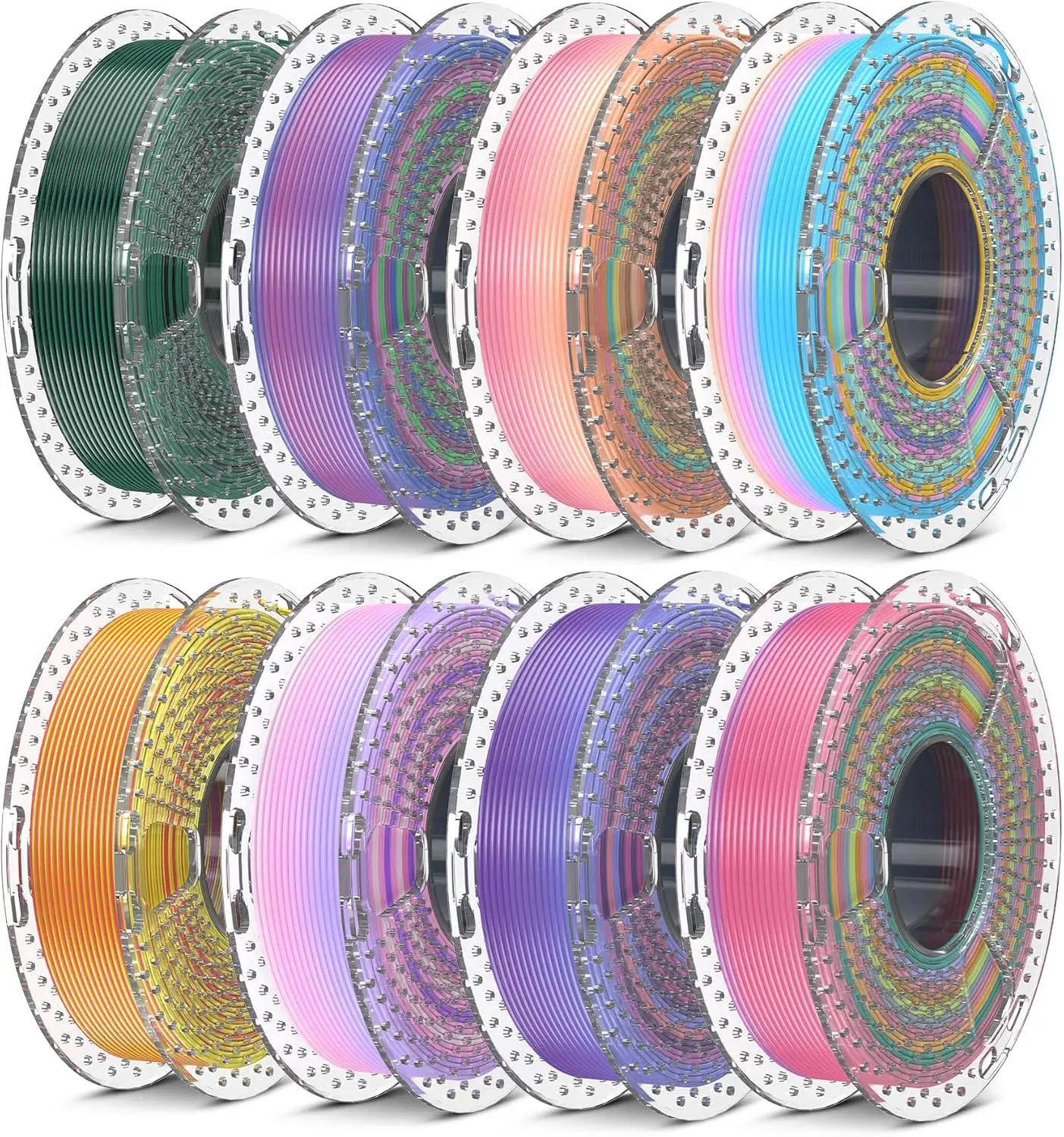 250g Silk PLA Filament Bundle, 8 Rolls Multicolor 1.75mm, Vacuum Packed & Tangle-Free for Smooth 3D Printing
250g Silk PLA Filament Bundle, 8 Rolls Multicolor 1.75mm, Vacuum Packed & Tangle-Free for Smooth 3D Printing
