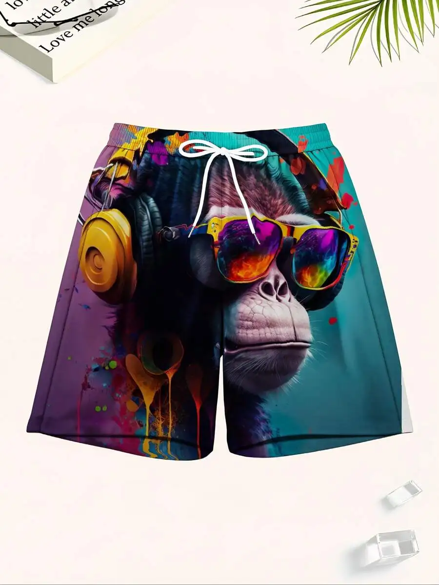 3D Printed Monkey With Sunglasses Headphones Swim Trunks Men Beach Shorts Summer Casual
3D Printed Monkey With Sunglasses Headphones Swim Trunks Men Beach Shorts Summer Casual