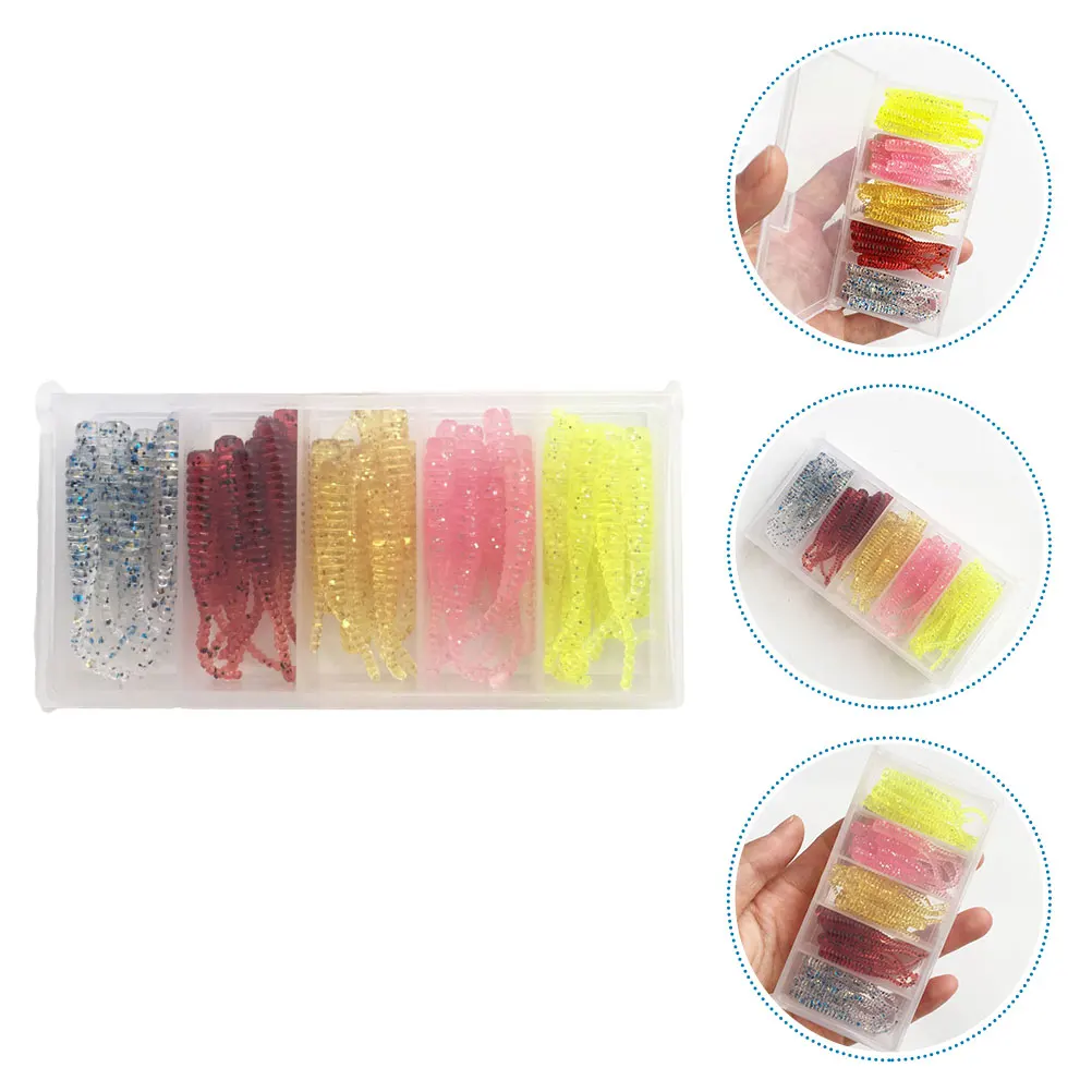 50 Pcs Fishing Soft Bait Box Vibrant Lures Saltwater Plastic Baits Bass PVC Simulation Fish Baits Artificial Lure
50 Pcs Fishing Soft Bait Box Vibrant Lures Saltwater Plastic Baits Bass PVC Simulation Fish Baits Artificial Lure