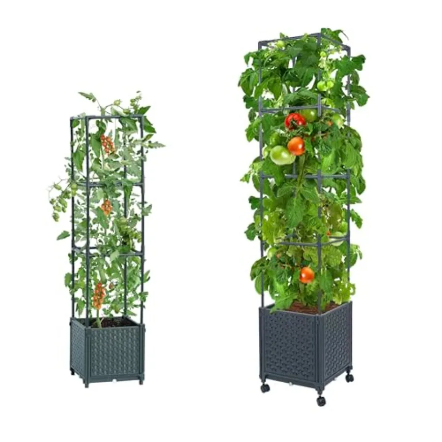 Raised Garden Bed Planter Box with Trellis 41.3 and 56.7'' Tomato Planters for Climbing Plants Tomatoes Cage
Raised Garden Bed Planter Box with Trellis 41.3 and 56.7'' Tomato Planters for Climbing Plants Tomatoes Cage
