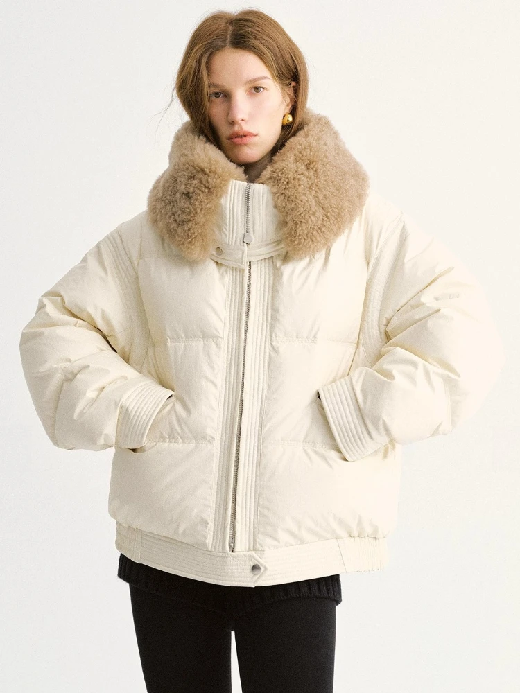 Luxury Natural Cashmere Collar Goose Down Jackets for Women 2026 New High-end Simple Fluffy Warm Oversize Winter Down Coat
Luxury Natural Cashmere Collar Goose Down Jackets for Women 2026 New High-end Simple Fluffy Warm Oversize Winter Down Coat