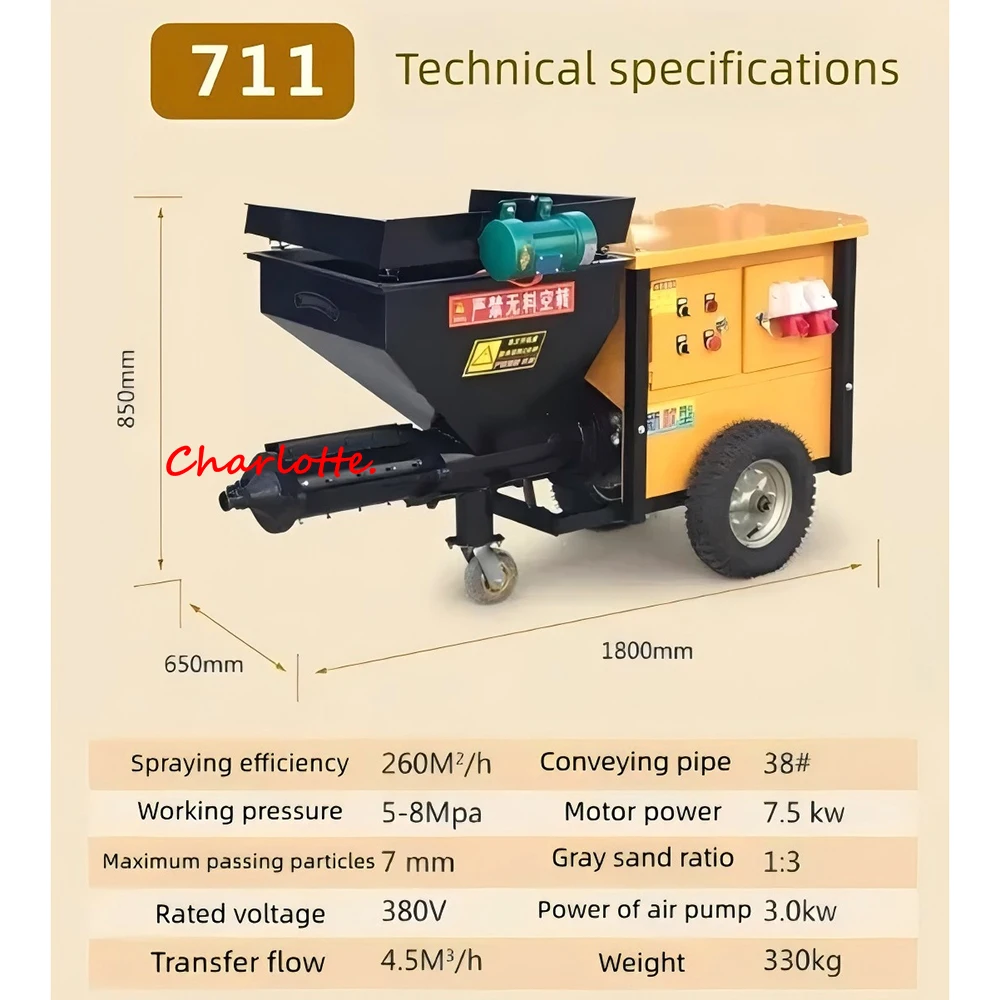 Mortar Spraying Machine 711 Cement Plaster Machine for Construction Diesel Cement Fully Automatic Mortar Wall Spraying Machine
Mortar Spraying Machine 711 Cement Plaster Machine for Construction Diesel Cement Fully Automatic Mortar Wall Spraying Machine