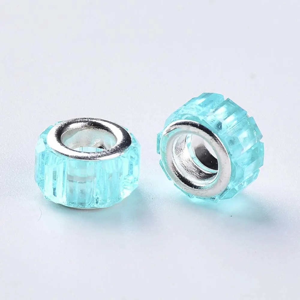 100 Pcs Random Color Faceted Transparent Resin European Beads Large Hole Beads with Brass Cores for European Bracelet Making
100 Pcs Random Color Faceted Transparent Resin European Beads Large Hole Beads with Brass Cores for European Bracelet Making