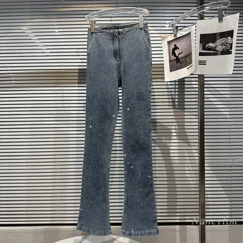 2024 Spring Flare Jeans for Women New Fried Street Hot Girl Starry Rhinestone Denim Pants Slim Fit Pencil Pants Blue Jeans
2024 Spring Flare Jeans for Women New Fried Street Hot Girl Starry Rhinestone Denim Pants Slim Fit Pencil Pants Blue Jeans