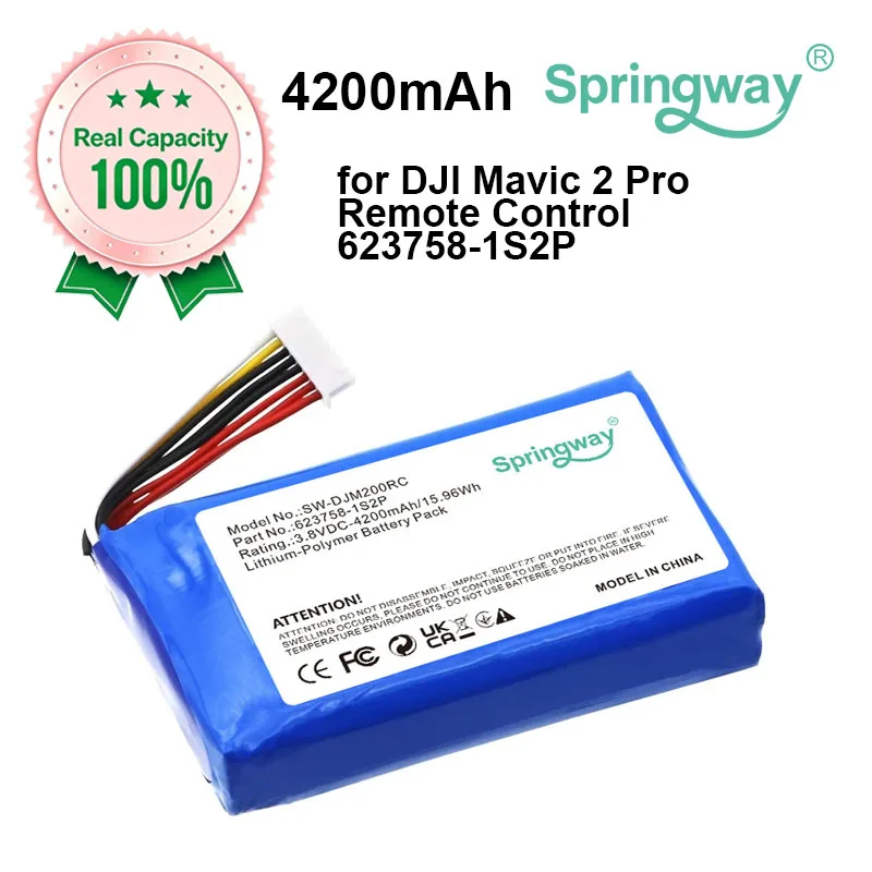 3.8V/4200mAh Drones Remote Controller Battery 623758-1S2P for DJI Mavic 2 Pro
3.8V/4200mAh Drones Remote Controller Battery 623758-1S2P for DJI Mavic 2 Pro
