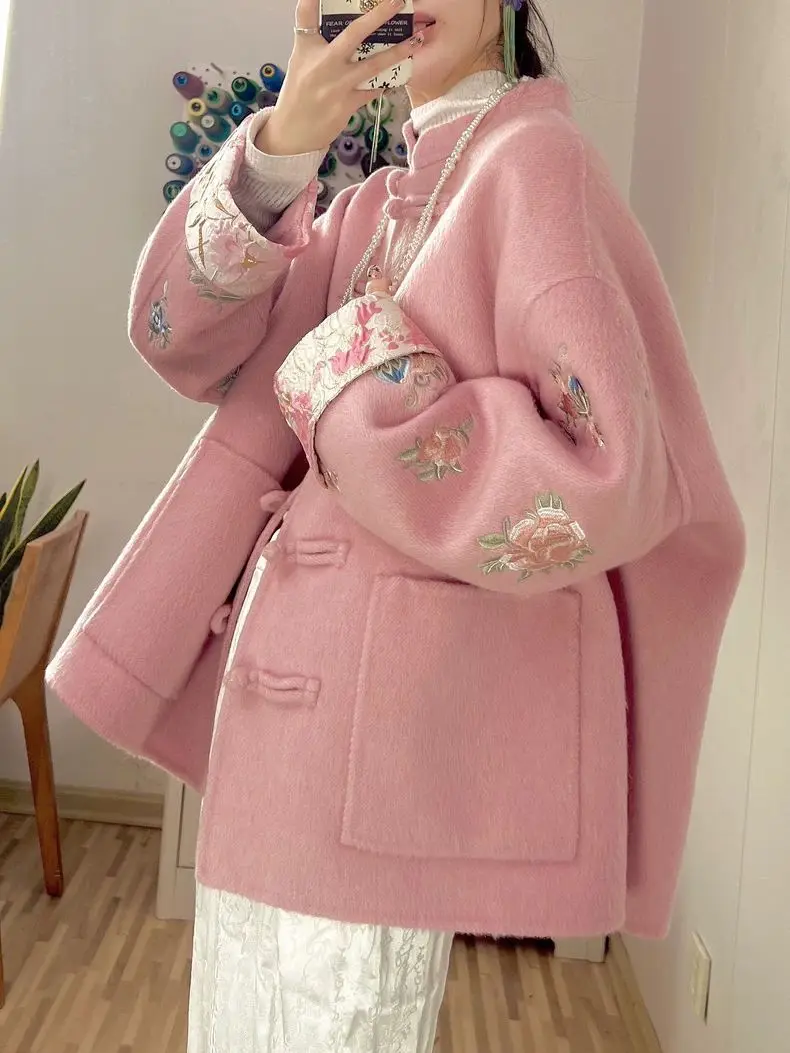 plus Size 300 Pou Beautiful MM New Chinese Sle Pink Embroidery Jaet Women's Autumn Winter New Tang Costume Button up Top
plus Size 300 Pou Beautiful MM New Chinese Sle Pink Embroidery Jaet Women's Autumn Winter New Tang Costume Button up Top