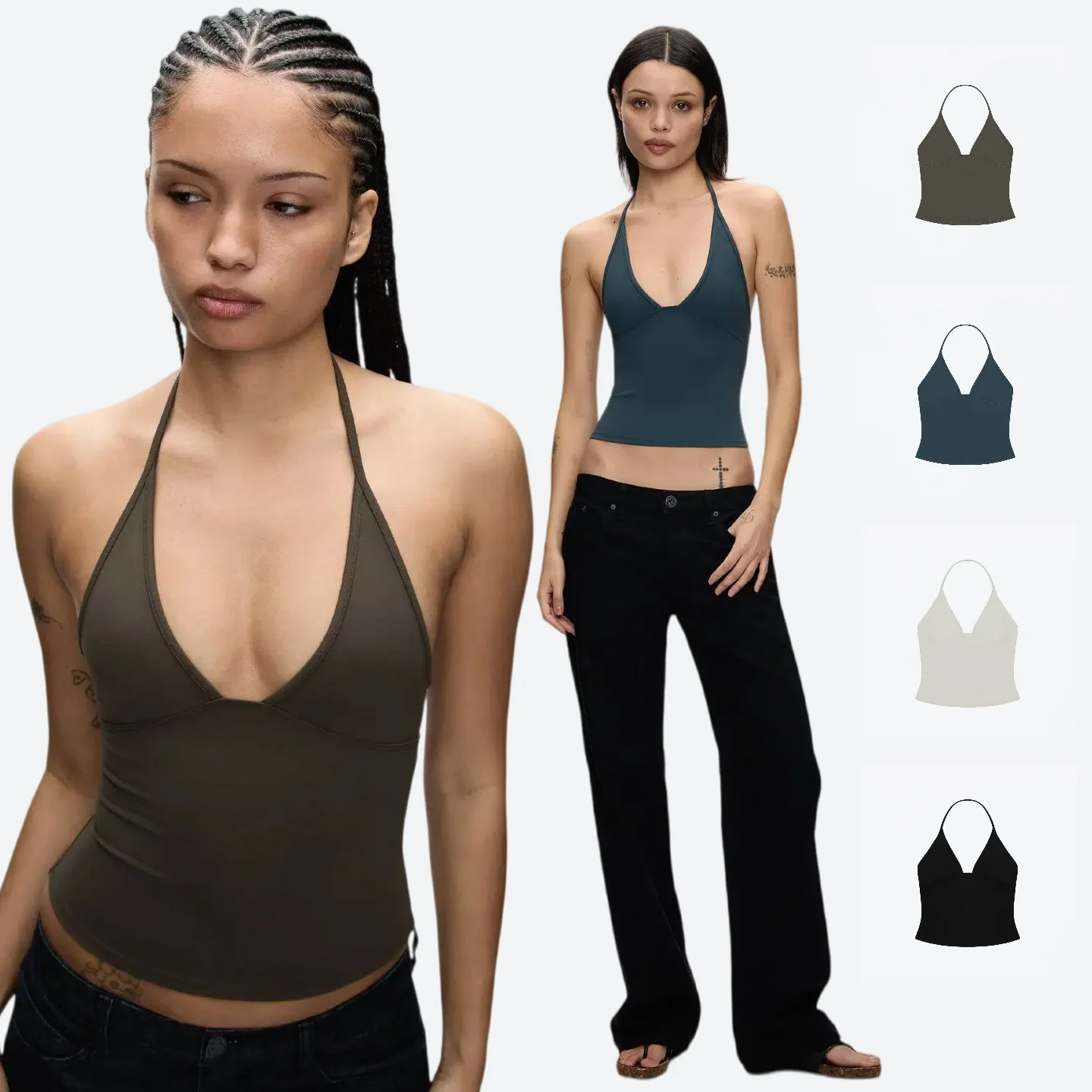 Tank Women's Halter-Style Bra, Sexy Low-Cut Sports Bra, Close-Fitting Stretch Yoga Top
Tank Women's Halter-Style Bra, Sexy Low-Cut Sports Bra, Close-Fitting Stretch Yoga Top
