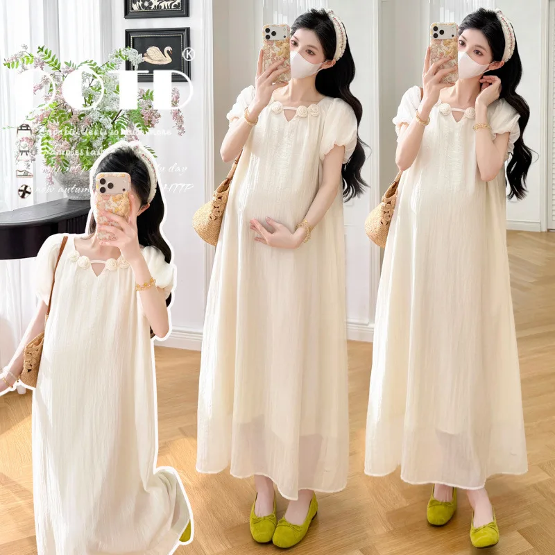 Maternity Dress Summer 2026 Gentle Elegant Temperament Puff Sleeve Flower Long Dress for Pregnant Women Loose Soft Comfortable
Maternity Dress Summer 2026 Gentle Elegant Temperament Puff Sleeve Flower Long Dress for Pregnant Women Loose Soft Comfortable