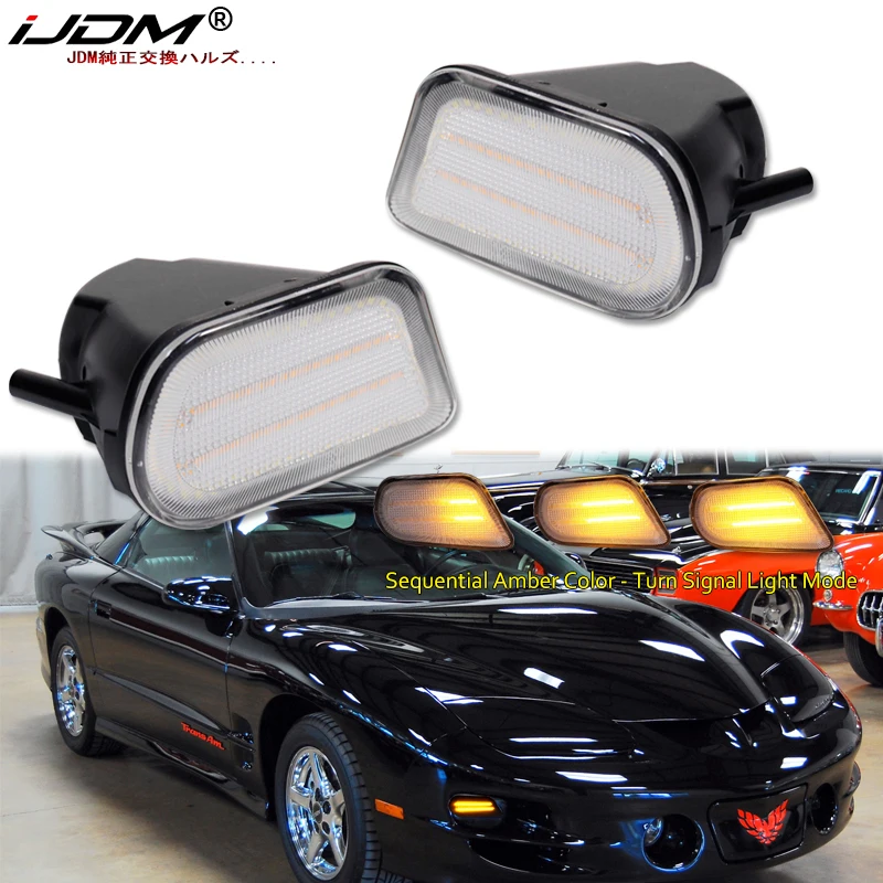 2pcs For Pontiac Firebird White/Amber LED Bezel Assembly w/Sequential Flash Turn Signal Function and Daytime Running Light 98-02
2pcs For Pontiac Firebird White/Amber LED Bezel Assembly w/Sequential Flash Turn Signal Function and Daytime Running Light 98-02