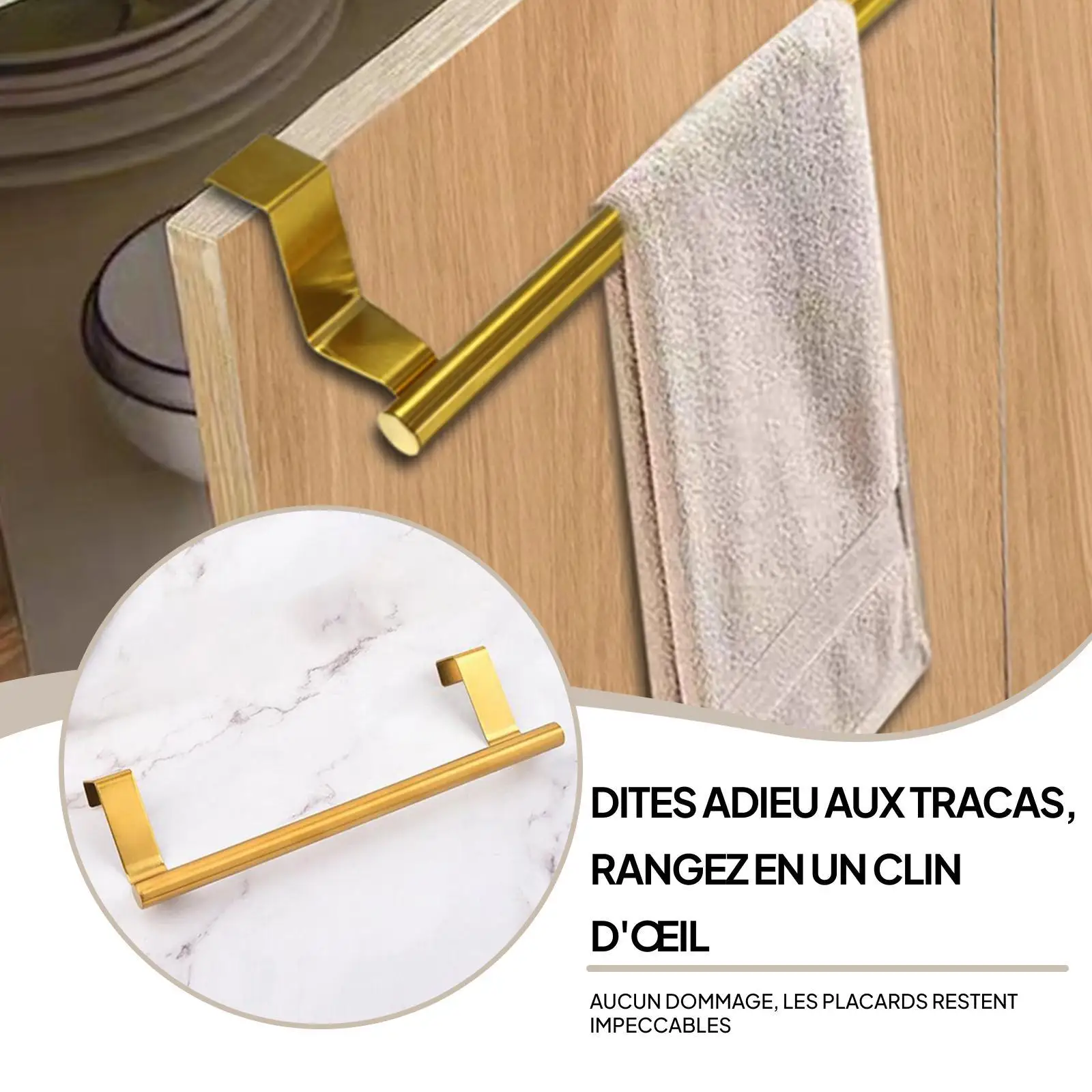 Stainless Steel Gold Towel Rack over Cabinet Door Bar for Towel Storage in Kitchens and Campers
Stainless Steel Gold Towel Rack over Cabinet Door Bar for Towel Storage in Kitchens and Campers