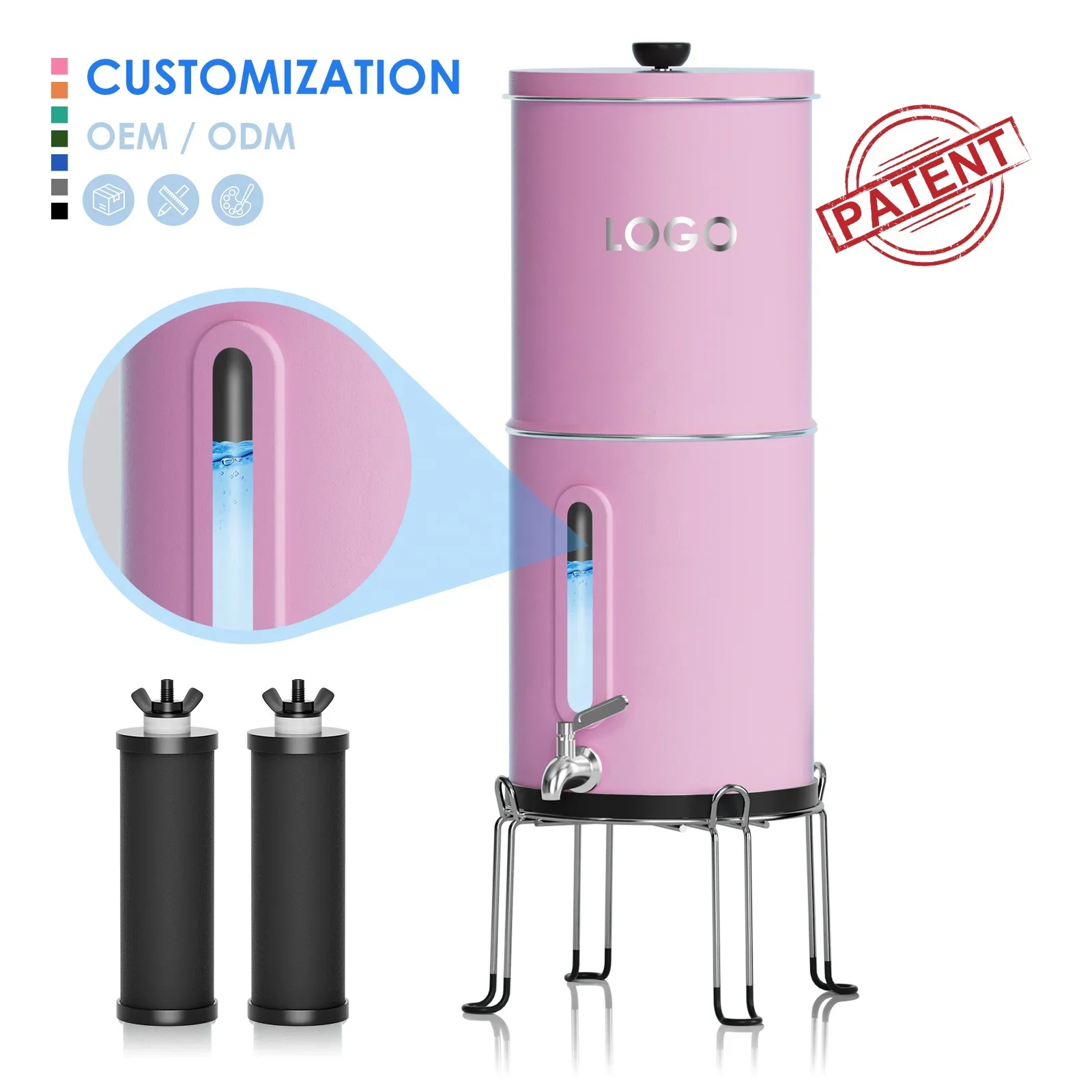 New Design 304 Stainless Steel Counter Top Water Filter With Water Level Window Remove Microplastics Gravity Water Filter
New Design 304 Stainless Steel Counter Top Water Filter With Water Level Window Remove Microplastics Gravity Water Filter