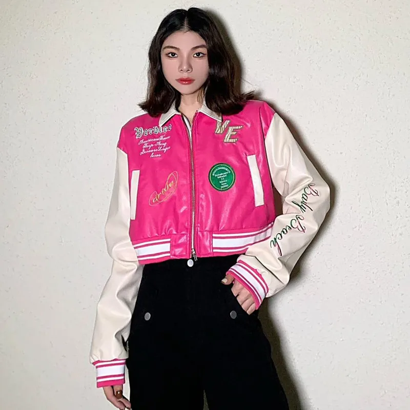 Design Sense Niche Streetwear PU Leather Jacket Vintage American Short Motorcycle Jacket Female Autumn s466
Design Sense Niche Streetwear PU Leather Jacket Vintage American Short Motorcycle Jacket Female Autumn s466