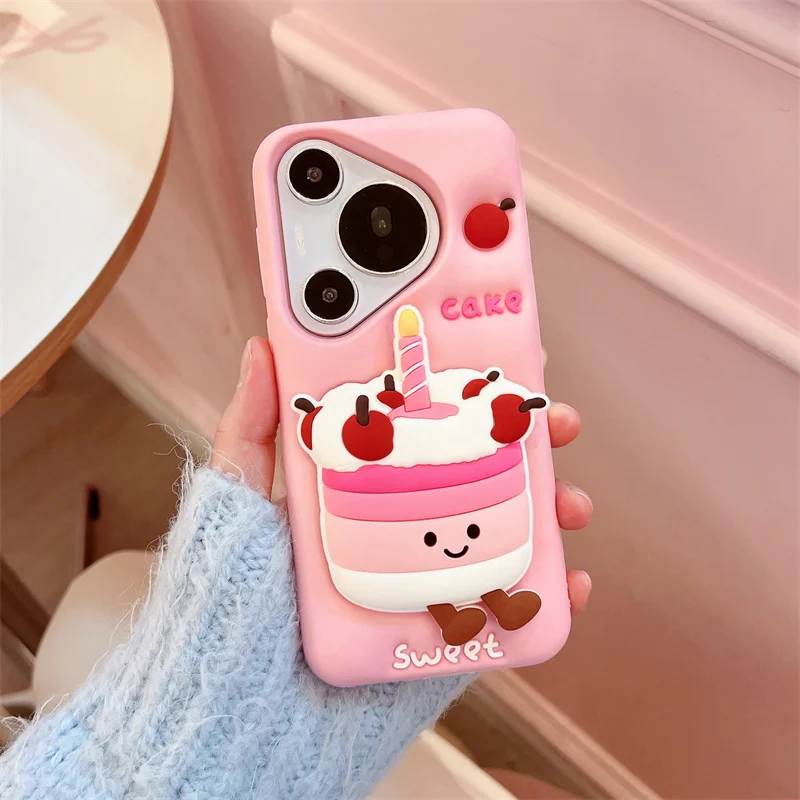 Cute Phone cover For Huawei P70 P60 Pro silicone Soft case for huawei Mate70pro Mate60 3D Pink Cake Folding bracket
Cute Phone cover For Huawei P70 P60 Pro silicone Soft case for huawei Mate70pro Mate60 3D Pink Cake Folding bracket