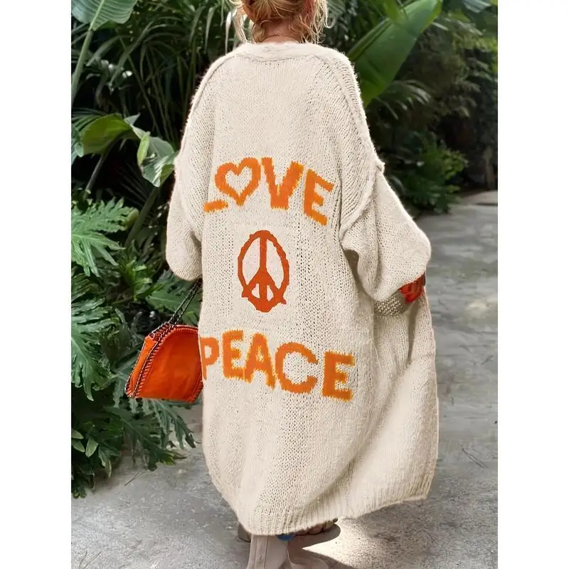 Long Knit Cardigan Sweater with Embroidery Open Cardigan Cross-Border Female Spring Season Thickened Knitted Sweater
Long Knit Cardigan Sweater with Embroidery Open Cardigan Cross-Border Female Spring Season Thickened Knitted Sweater