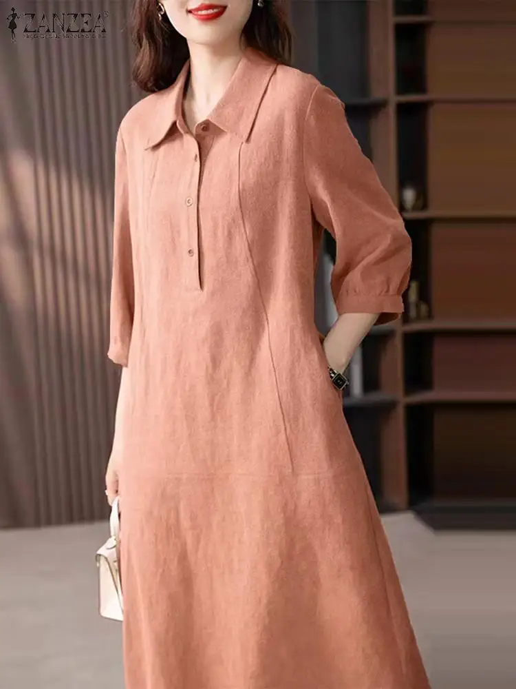 ZANZEA Women Buttons Robes Korean Lapel Neck Shirt Dress 2024 Summer Lantern 3/4 Sleeve Midi Dress Casual Loose Fashion Vestidos
ZANZEA Women Buttons Robes Korean Lapel Neck Shirt Dress 2024 Summer Lantern 3/4 Sleeve Midi Dress Casual Loose Fashion Vestidos