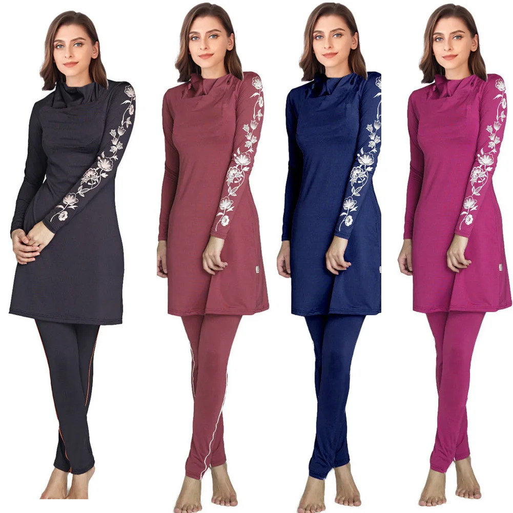 Women Muslim Burkini Swimsuit Modest Swimwear Islamic Long Sleeve Full Cover Hijab Flower Dress Top Cap Swim Pants Bathing Suit
Women Muslim Burkini Swimsuit Modest Swimwear Islamic Long Sleeve Full Cover Hijab Flower Dress Top Cap Swim Pants Bathing Suit
