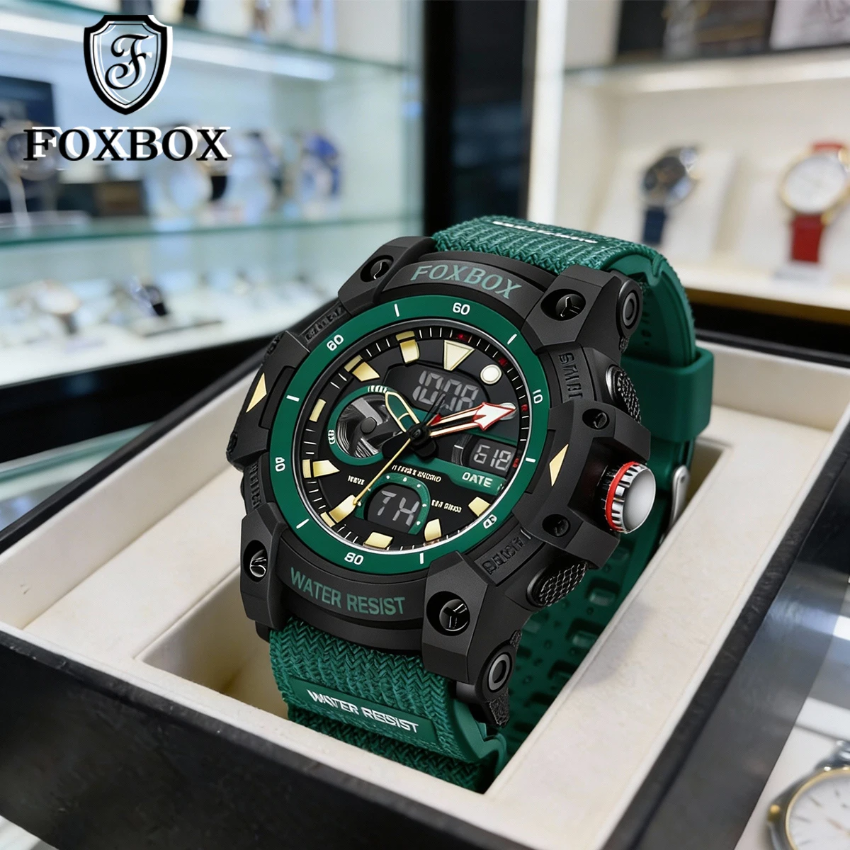 Электронные спортивные часы FOXBOX Fashion с двойным дисплеем, студенческие часы, секундомер с функцией подсветки, Reloj
Электронные спортивные часы FOXBOX Fashion с двойным дисплеем, студенческие часы, секундомер с функцией подсветки, Reloj
