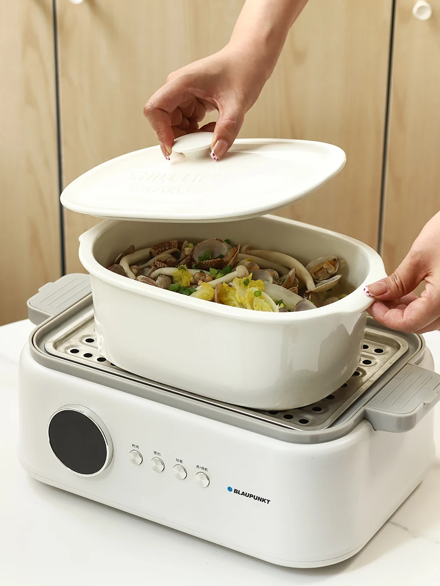 Large Capacity Ceramic Soup Bowl Steamed Rice Porridge Casserole Dish Family Use White Porcelain Rectangular Covered Bowl
Large Capacity Ceramic Soup Bowl Steamed Rice Porridge Casserole Dish Family Use White Porcelain Rectangular Covered Bowl