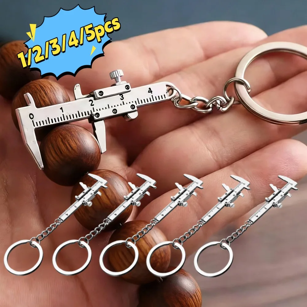 1/2/3/4/5PCS Mini Vernier Caliper Metal Ruler Vernier Caliper Ruler Key Chain 0-3cm Keychain Measurement Tool Creative Tools