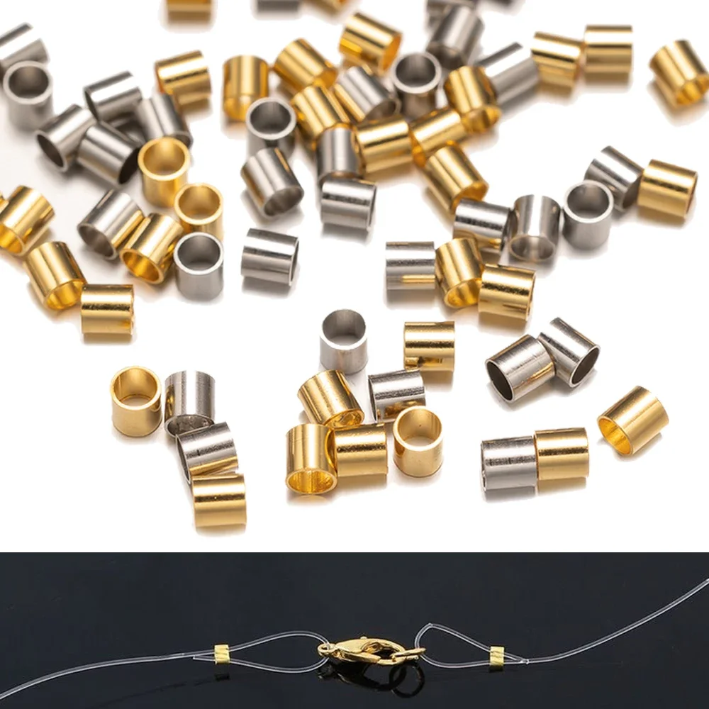 100pcs Stainless Steel Crimp Tube Beads Spacer End Stopper Cap For DIY Earring Necklace Pendant Jewelry Making Supplies Material
100pcs Stainless Steel Crimp Tube Beads Spacer End Stopper Cap For DIY Earring Necklace Pendant Jewelry Making Supplies Material