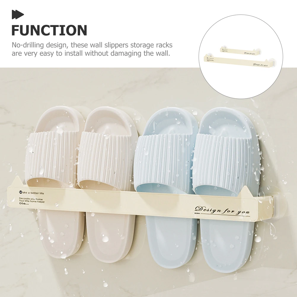 Punch Free Wall Mounted Slipper Rack Multi Purpose Shoe Holder Bathroom Door Back Wall Shoe Storage Organizer 2pcs Cream White 
Punch Free Wall Mounted Slipper Rack Multi Purpose Shoe Holder Bathroom Door Back Wall Shoe Storage Organizer 2pcs Cream White