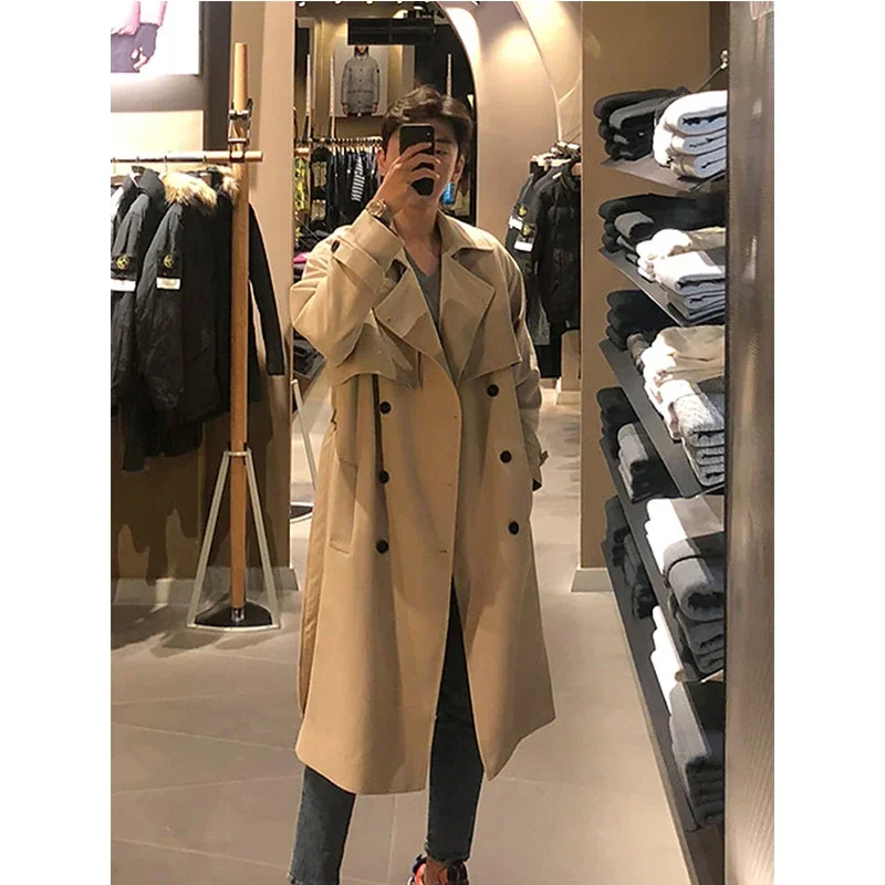 Spring and Autumn New Double Breasted Long Windbreaker Men's Korean Version Long and Handsome Youth Polo Coat
Spring and Autumn New Double Breasted Long Windbreaker Men's Korean Version Long and Handsome Youth Polo Coat