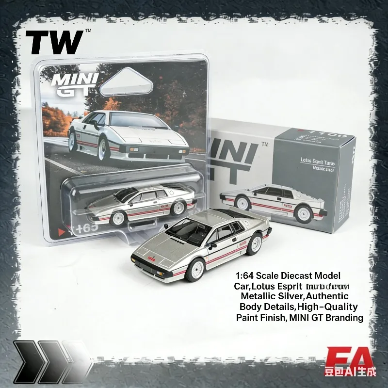 MINI GT 1:64 #1109 Lotus Esprit 3D Plastic Alloy Model Car, Boys' Holiday Gift Toy, Adult Collection Decoration Piece.
MINI GT 1:64 #1109 Lotus Esprit 3D Plastic Alloy Model Car, Boys' Holiday Gift Toy, Adult Collection Decoration Piece.