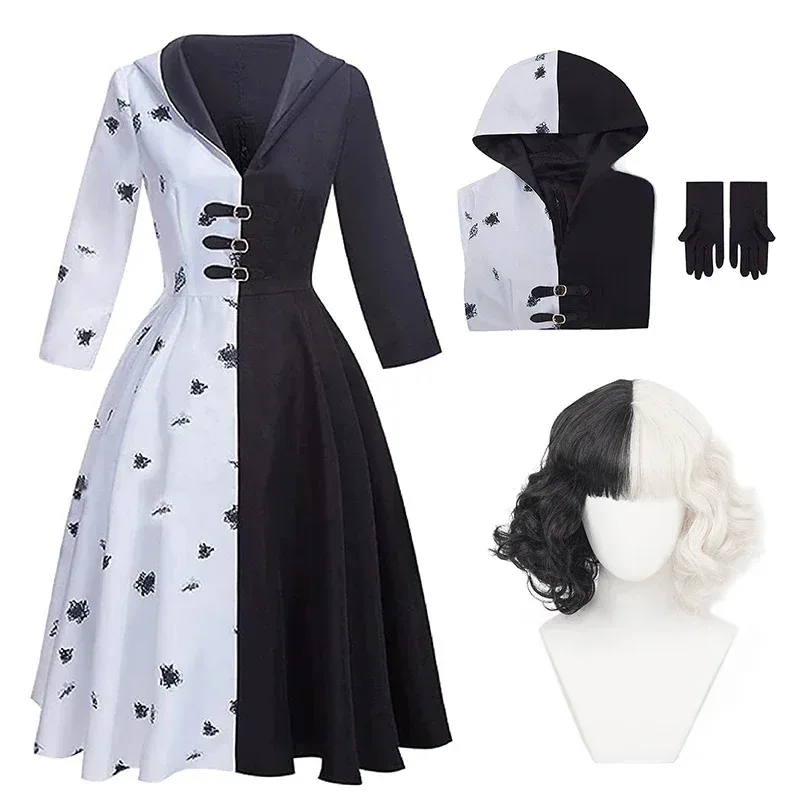 A Litter Of Bears De Vil Costume Women Kids Cruella Cosplay Costumes Black White Hoodie Dress Free Gloves Wig 2025 New
A Litter Of Bears De Vil Costume Women Kids Cruella Cosplay Costumes Black White Hoodie Dress Free Gloves Wig 2025 New