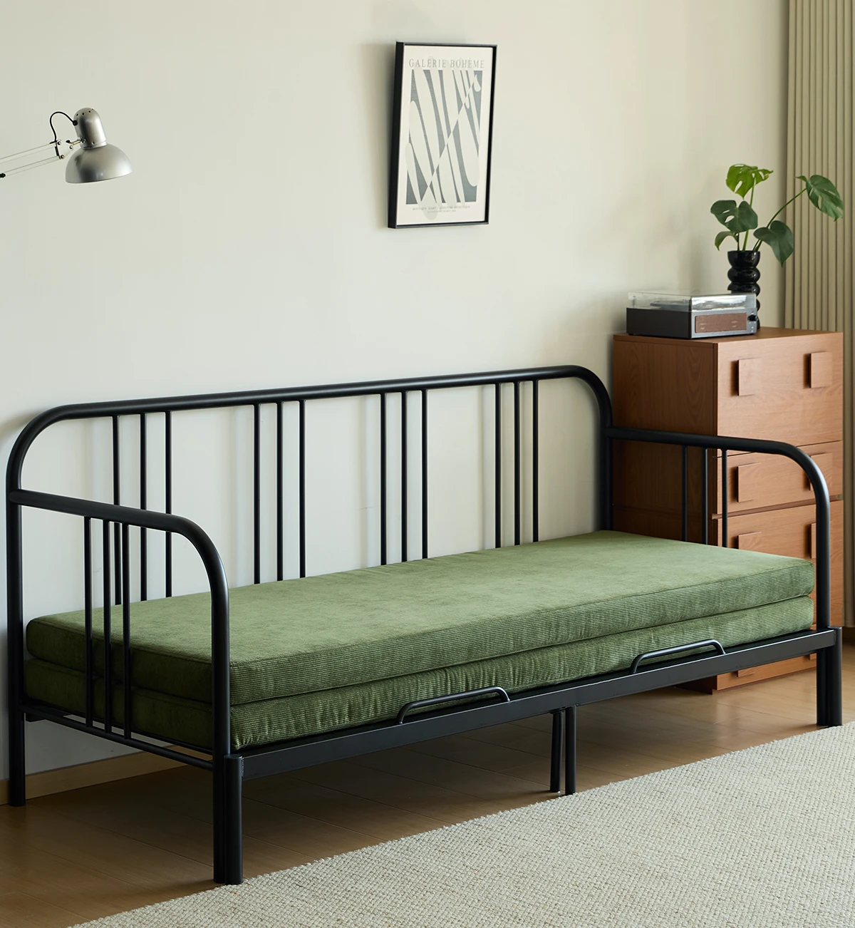 Retro wrought iron sofa bed small apartment living room bedroom household folding tatami sofa
Retro wrought iron sofa bed small apartment living room bedroom household folding tatami sofa