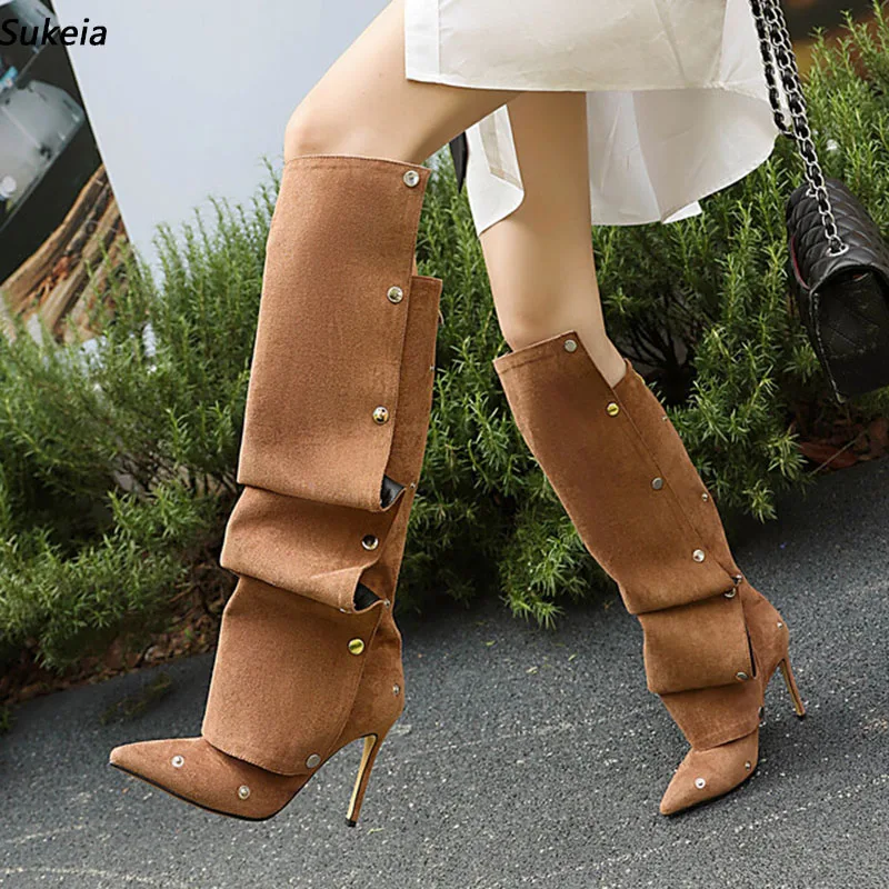 Sukeia Women Winter Knee Boots Faux Suede Thin Heels Pointed Toe Pretty Apricot Red Party Shoes Ladies US Size 3-16
Sukeia Women Winter Knee Boots Faux Suede Thin Heels Pointed Toe Pretty Apricot Red Party Shoes Ladies US Size 3-16