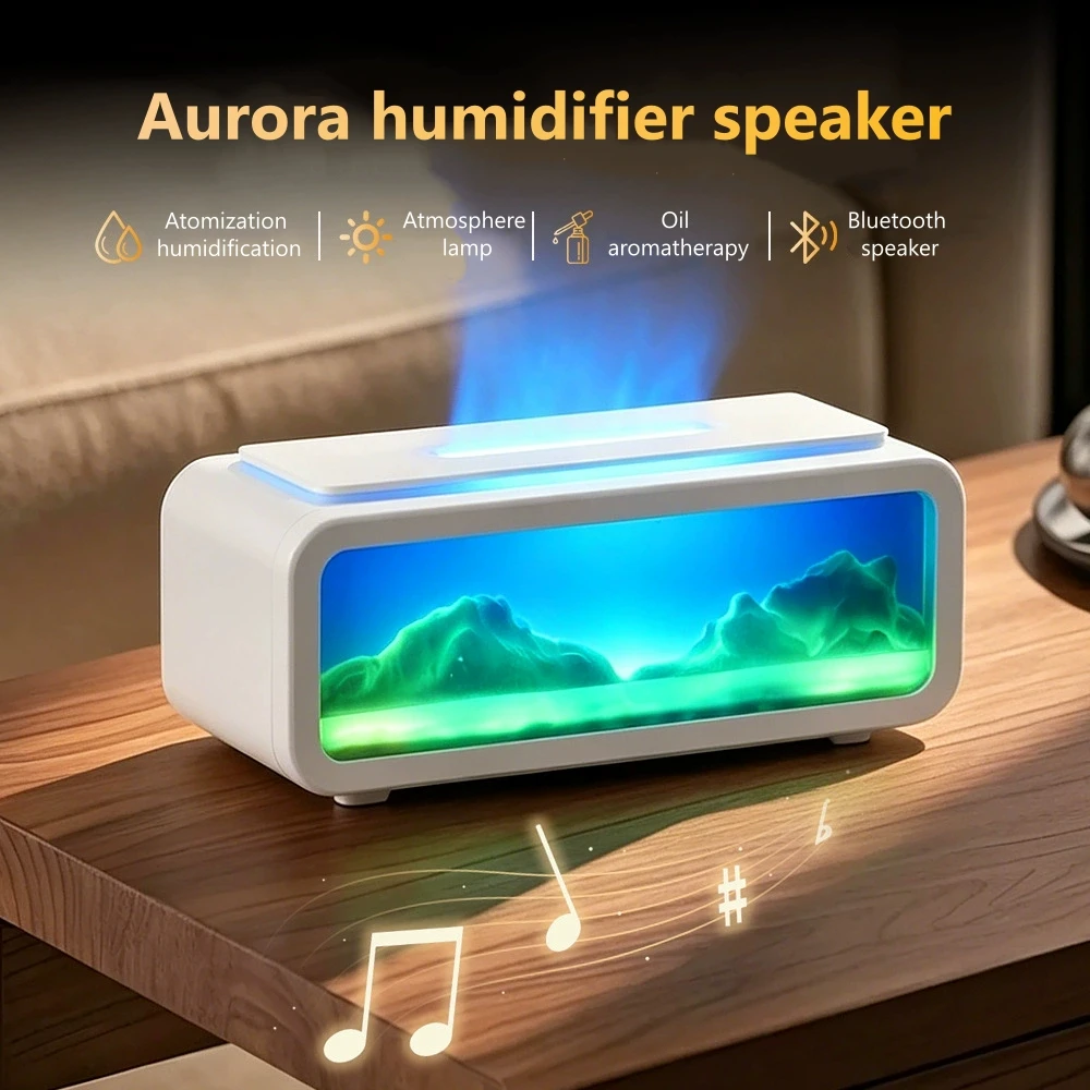 Essential Oil Aromatherapy Diffuser Flame Humidifier Bluetooth Speakers RGB Iceberg Aurora Light Remote Control Quiet Mist Maker
Essential Oil Aromatherapy Diffuser Flame Humidifier Bluetooth Speakers RGB Iceberg Aurora Light Remote Control Quiet Mist Maker