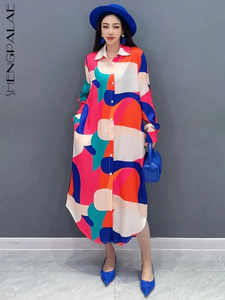 SHENGPALAE 2024 Spring New Shirt Dress For Women Contrast Color Print Loose Versatile Mid Calf Vestido Female Casual Robe 5R9367
SHENGPALAE 2024 Spring New Shirt Dress For Women Contrast Color Print Loose Versatile Mid Calf Vestido Female Casual Robe 5R9367