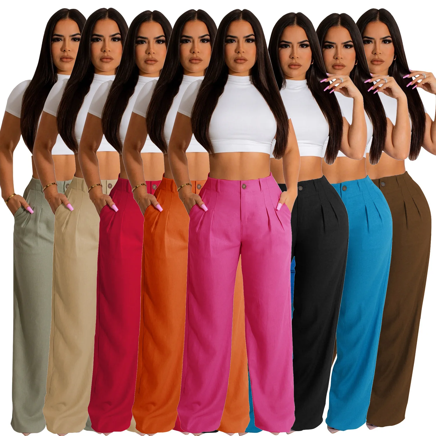 Fashion Women Wide Leg Pants Elegant Casual Solid Cotton Female Loose 2023 Office Work Long Trousers
Fashion Women Wide Leg Pants Elegant Casual Solid Cotton Female Loose 2023 Office Work Long Trousers