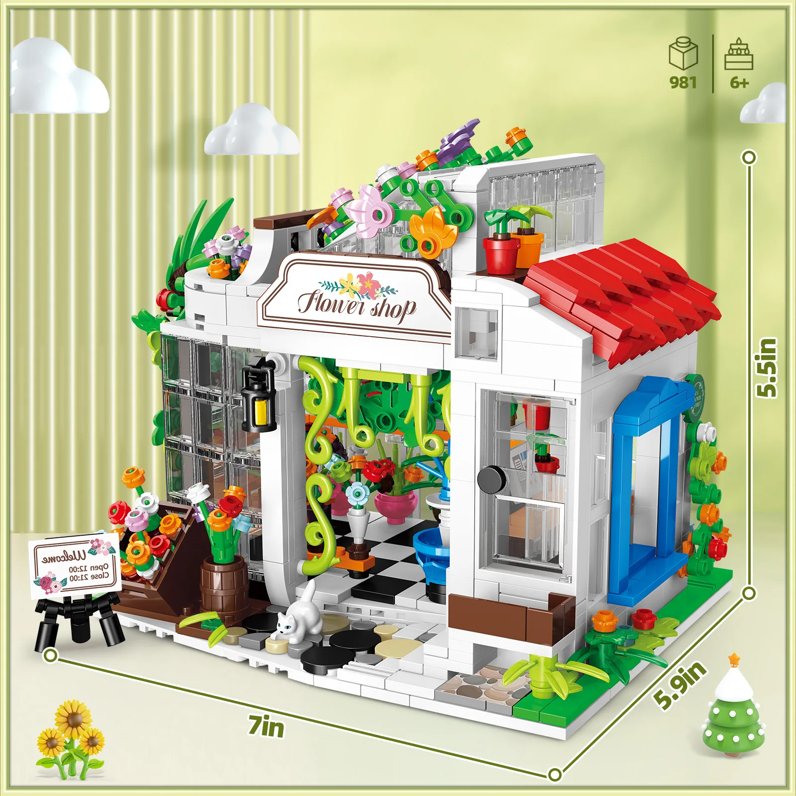 Creative City Street View Flower Shop Building Block Streetscape Florist Brick Green House Construction Toy With Light For Gifs
Creative City Street View Flower Shop Building Block Streetscape Florist Brick Green House Construction Toy With Light For Gifs