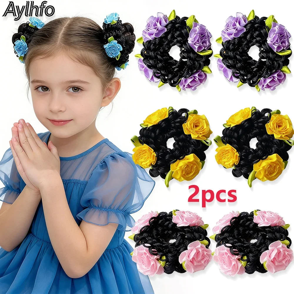 2pcs Aylhfo Spring New Girls' Colorful Flower Wig Scrunchies, Cute Bohemian Style Fabric Flower Wig Ponytail Hair Ties
2pcs Aylhfo Spring New Girls' Colorful Flower Wig Scrunchies, Cute Bohemian Style Fabric Flower Wig Ponytail Hair Ties