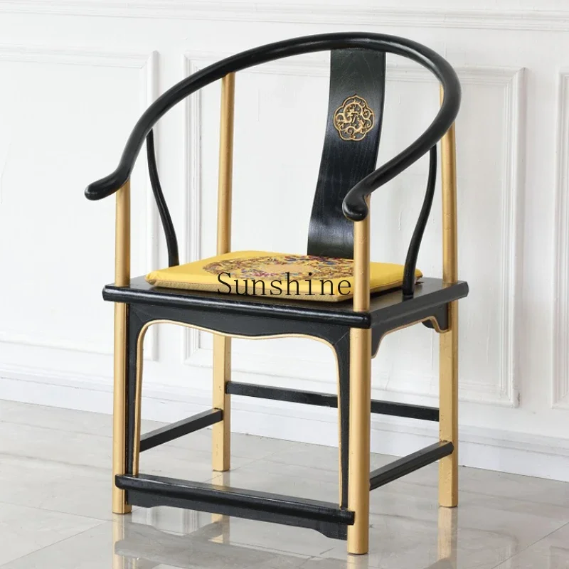 Chinese all solid wood hand-painted retro creative high back chair tea room Taishi chair home
Chinese all solid wood hand-painted retro creative high back chair tea room Taishi chair home