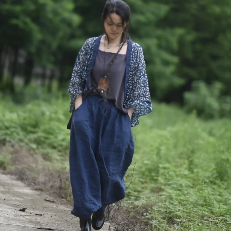 Causal Pants New Autumn Vintage Brand Women's Breathable Ramie Linen Solid Color Simple Drawstring Wide Leg Pantalones De Mujer
Causal Pants New Autumn Vintage Brand Women's Breathable Ramie Linen Solid Color Simple Drawstring Wide Leg Pantalones De Mujer