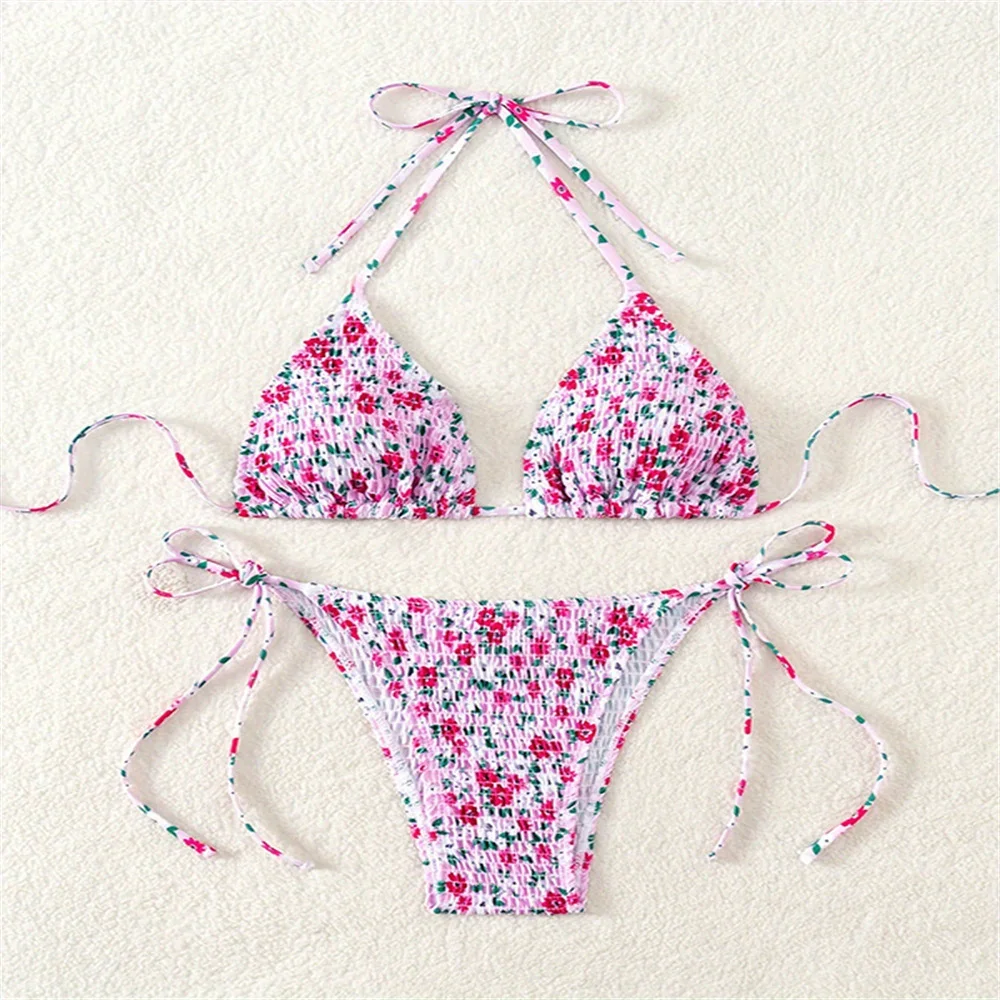 Kawaii Swimsuit Floral Bikini Pleated Triangle String Backless Vacation Swimwears Women Bathing Suit Beach Thongs Summer Outfits
Kawaii Swimsuit Floral Bikini Pleated Triangle String Backless Vacation Swimwears Women Bathing Suit Beach Thongs Summer Outfits