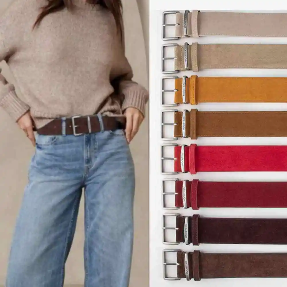 Genuine Leather Vintage Belt for Women, Cowhide Suede Belt with Stylish Square Alloy Buckle, Waistband for Jeans & Dresses
Genuine Leather Vintage Belt for Women, Cowhide Suede Belt with Stylish Square Alloy Buckle, Waistband for Jeans & Dresses
