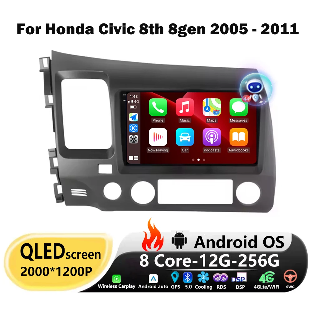 Android Auto для Honda Civic 8th 8gen 2005 2006 2007 2008-2011 Автомобильный радиоприемник Стерео GPS Мультимедийный плеер 4G BT Беспроводной Carplay
Android Auto для Honda Civic 8th 8gen 2005 2006 2007 2008-2011 Автомобильный радиоприемник Стерео GPS Мультимедийный плеер 4G BT Беспроводной Carplay