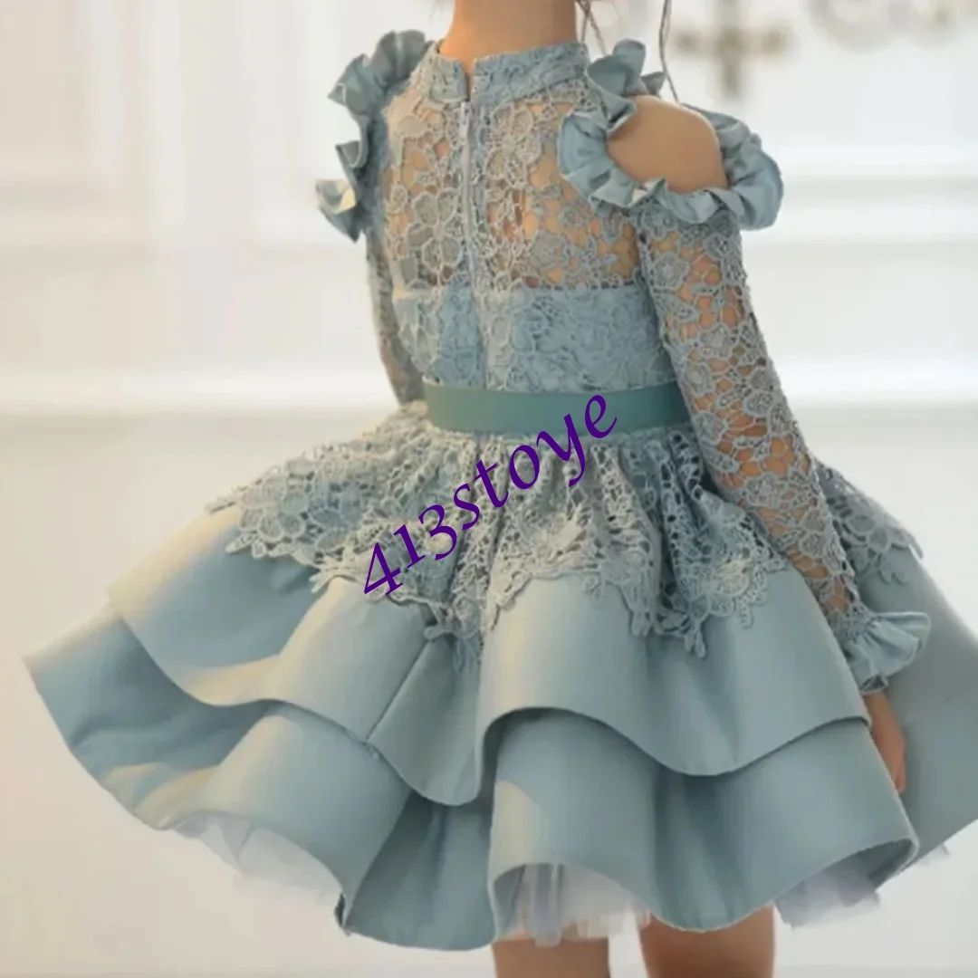 Customized Flower Girl Dress For Cute Communion Girl Princess High Neck with Illusion Sleeve Lace Corest Fluffy Skirt Ball Gown
Customized Flower Girl Dress For Cute Communion Girl Princess High Neck with Illusion Sleeve Lace Corest Fluffy Skirt Ball Gown